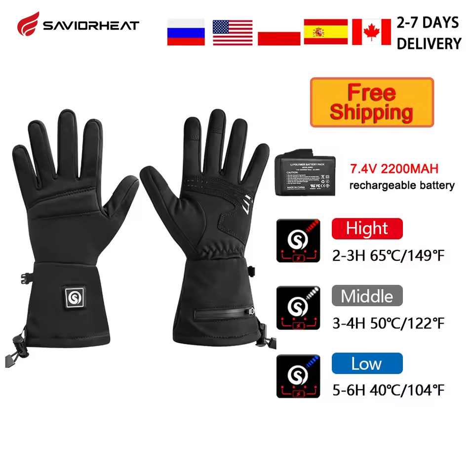 Motorcycle Glove Knuckle - Snow Deer S18 Inverno Luvas Aquecidas