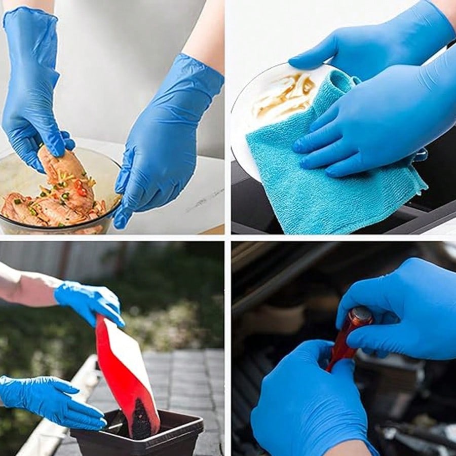 Rubber Glove Cleaning - 100 luvas descartáveis de nitrilo de