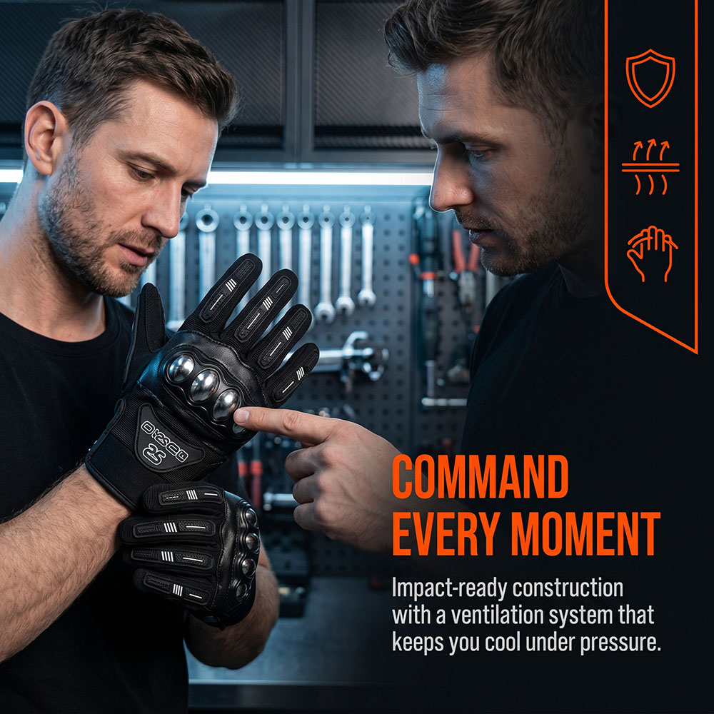 Motorcycle Glove Knuckle - Luvas de Motociclismo MX Respiráveis com
